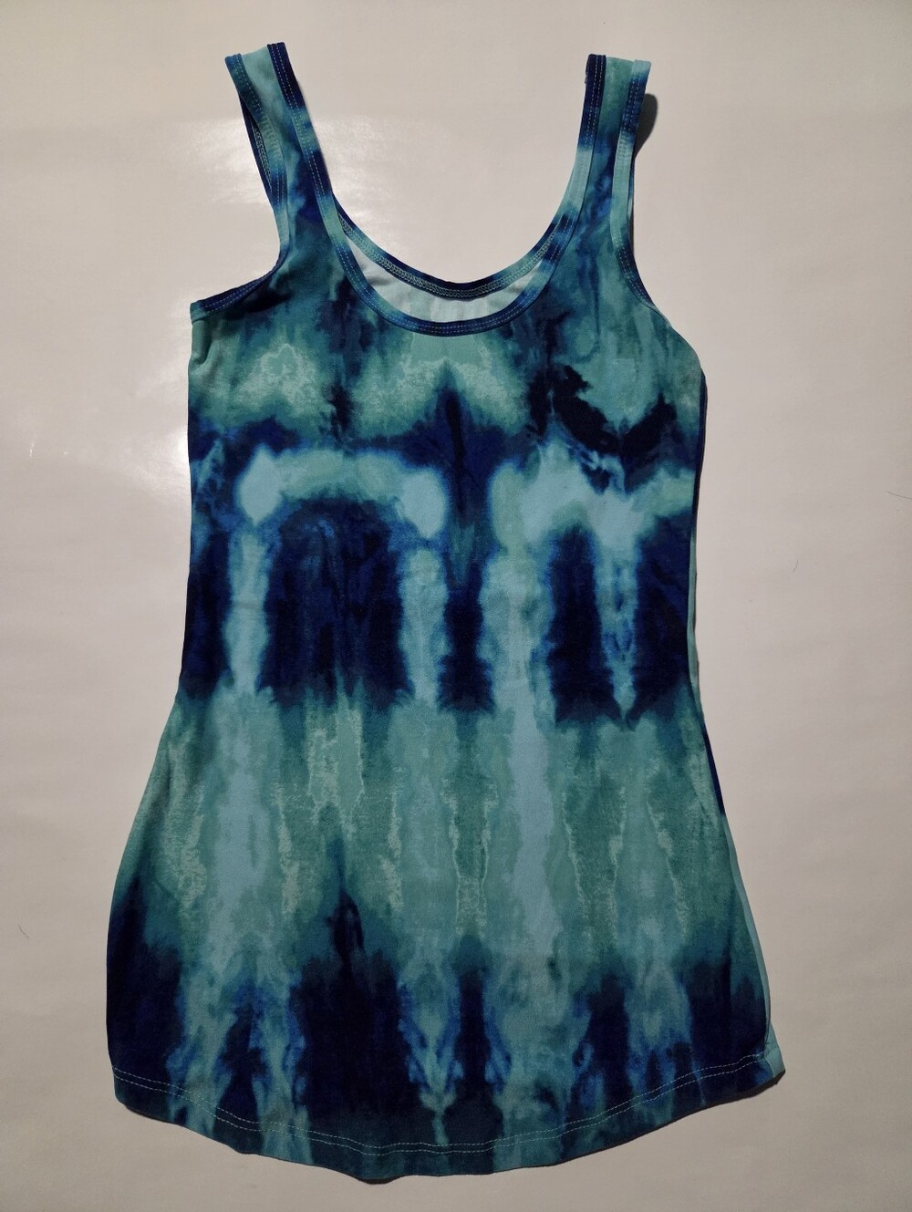 Teal tye dye tank